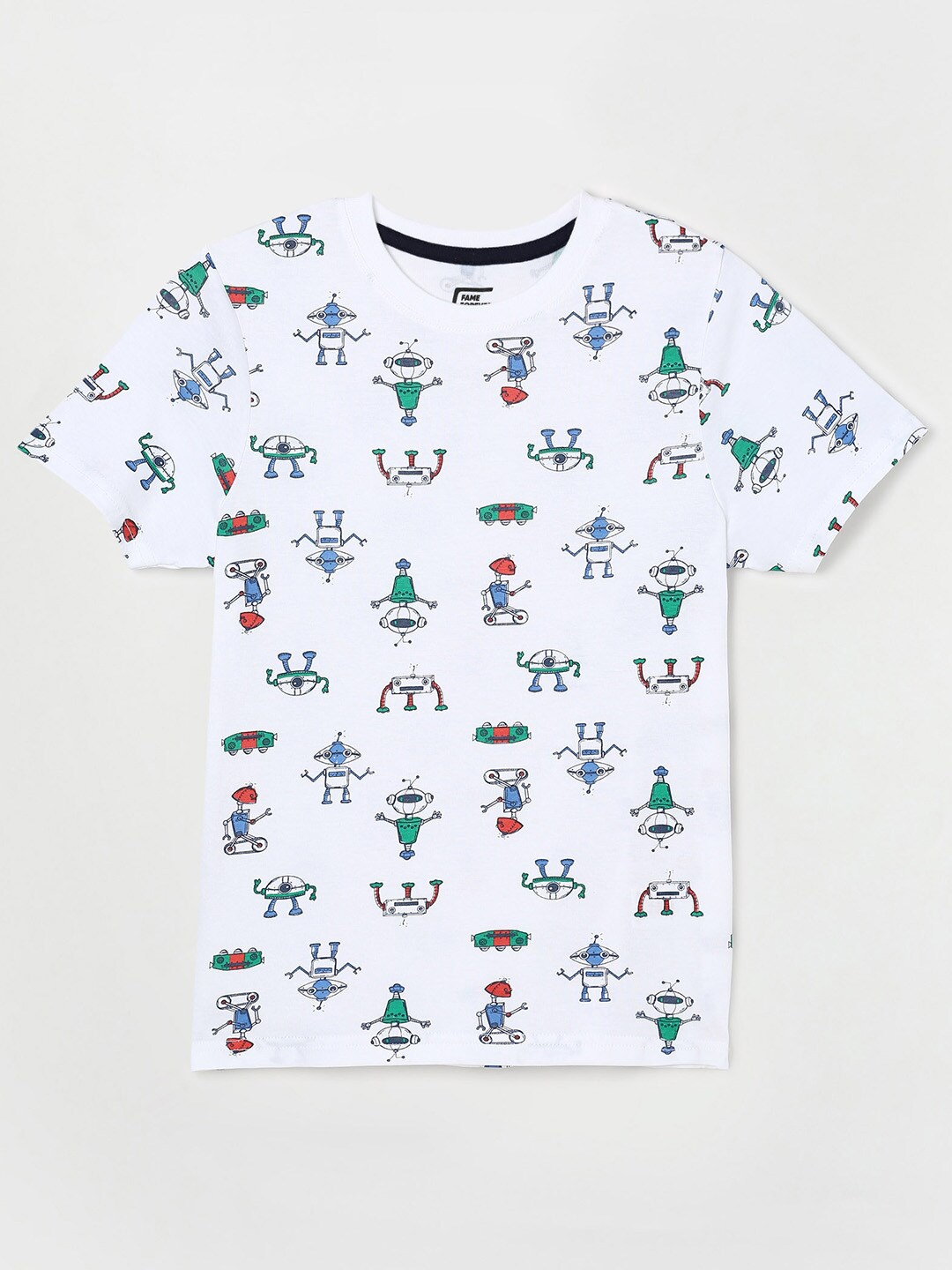 

Fame Forever by Lifestyle Boys White Printed Cotton T-shirt