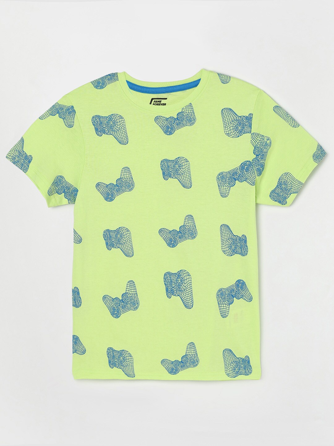 

Fame Forever by Lifestyle Boys Green Printed Cotton T-shirt