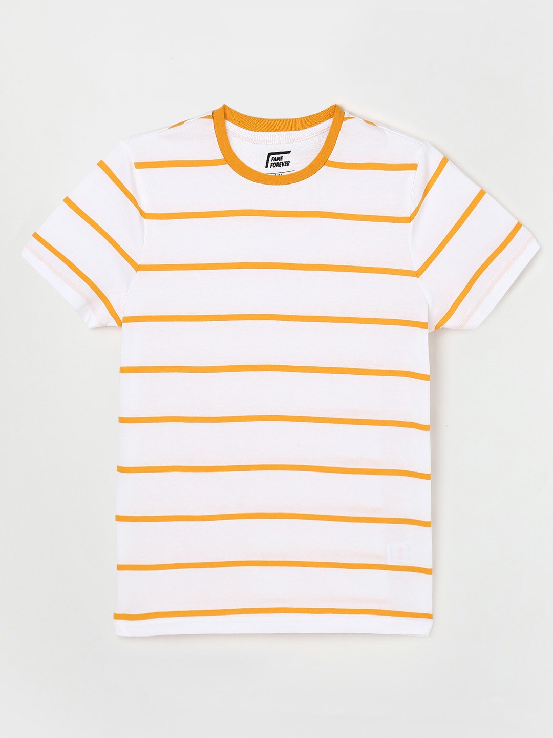

Fame Forever by Lifestyle Boys Mustard Yellow Striped Cotton T-shirt
