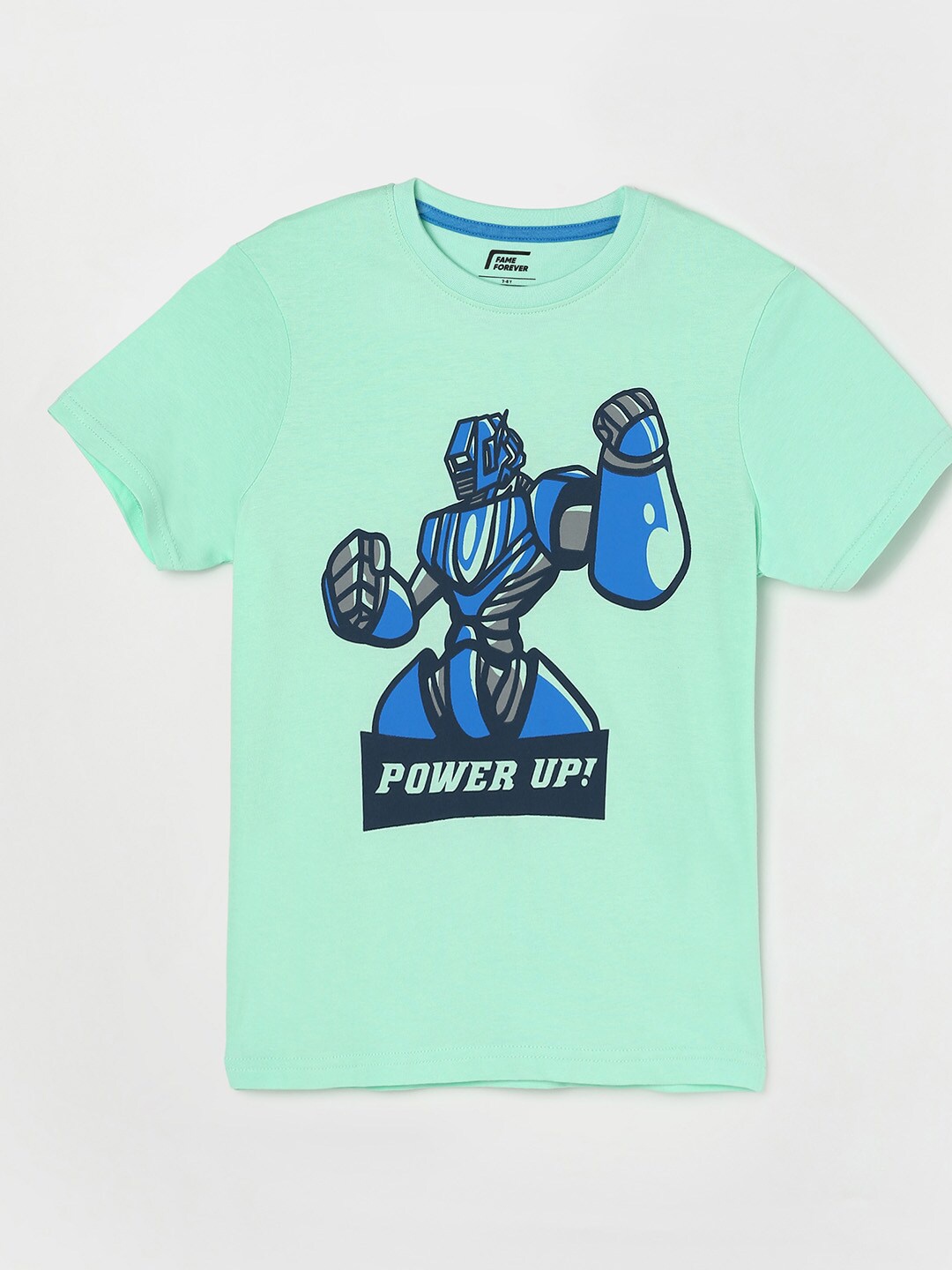 

Fame Forever by Lifestyle Boys Green Printed Cotton T-shirt
