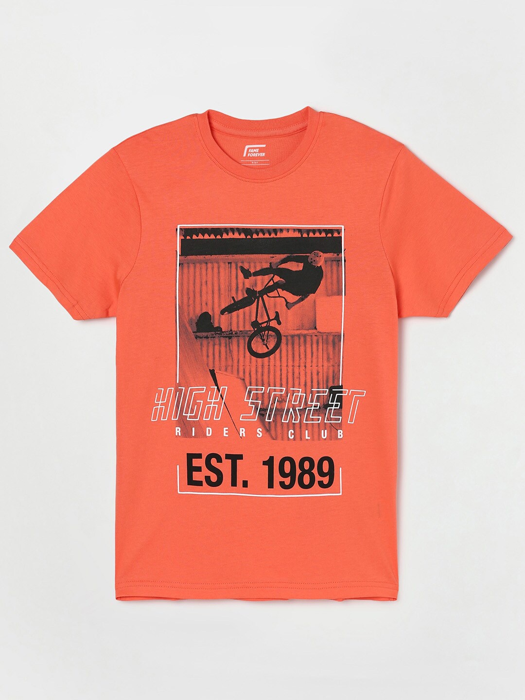 

Fame Forever by Lifestyle Boys Coral Printed Cotton T-shirt