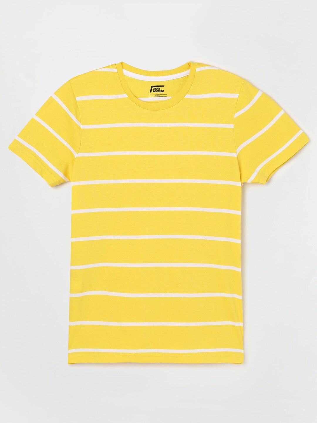 

Fame Forever by Lifestyle Boys Yellow Striped Cotton T-shirt
