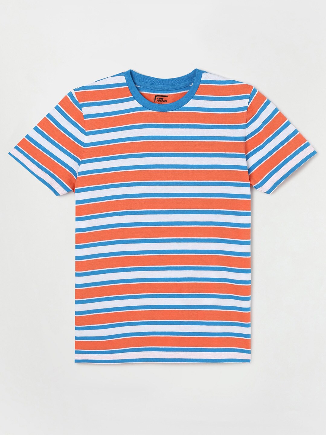 

Fame Forever by Lifestyle Boys Pink Striped Cotton T-shirt