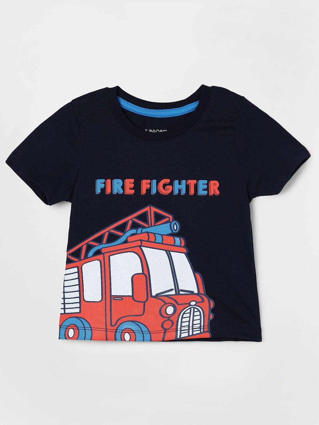 

Juniors by Lifestyle Boys Graphic Printed Cotton T-shirt, Navy blue