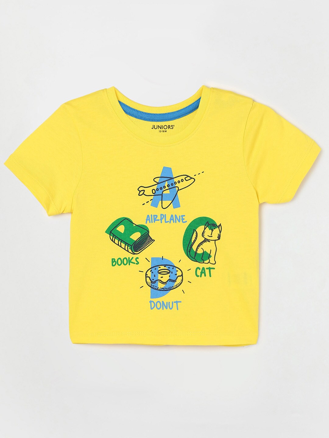 

Juniors by Lifestyle Boys Yellow Typography Printed Cotton T-shirt
