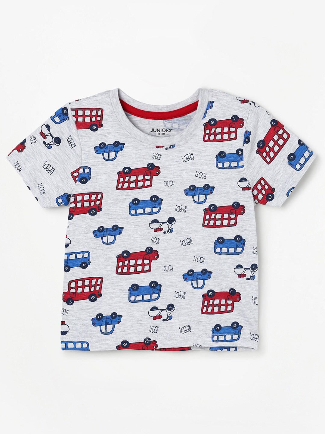 

Juniors by Lifestyle Boys Grey Printed Cotton T-shirt