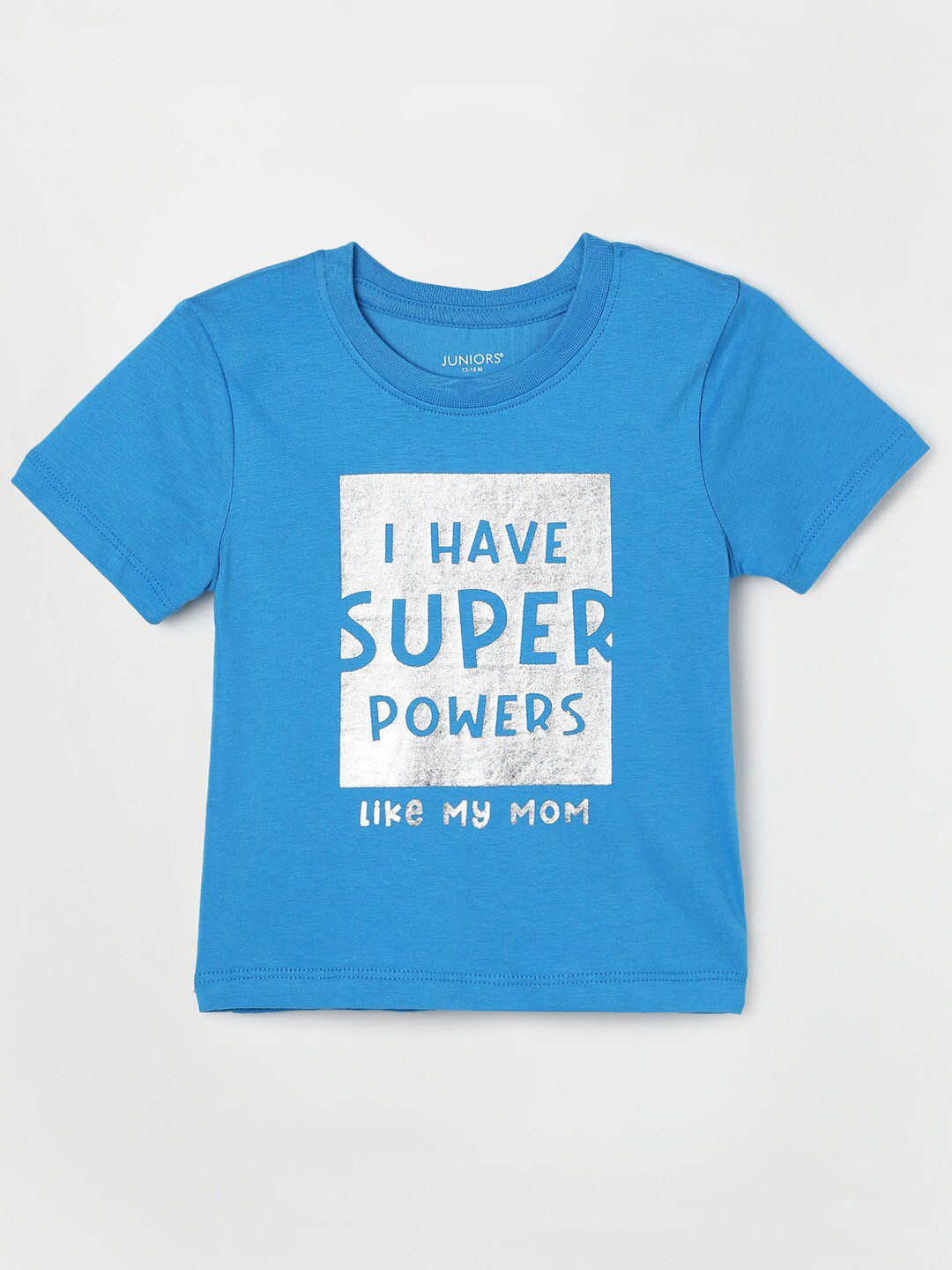

Juniors by Lifestyle Boys Blue Typography Printed Cotton T-shirt