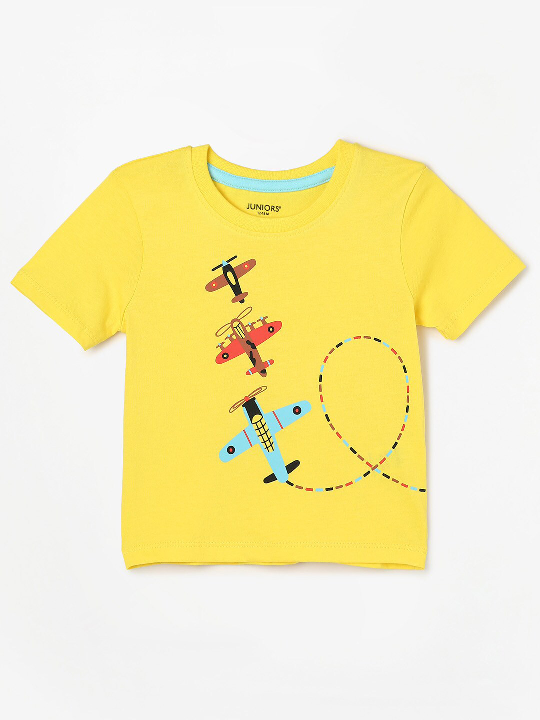 

Juniors by Lifestyle Boys Yellow Graphic Printed Cotton T-shirt