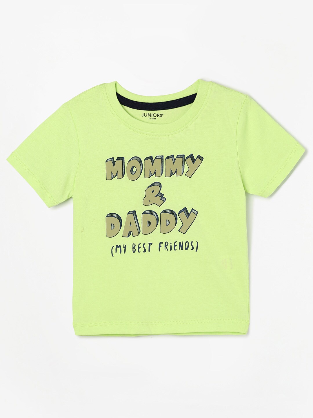 

Juniors by Lifestyle Boys Green Typography Printed Cotton T-shirt