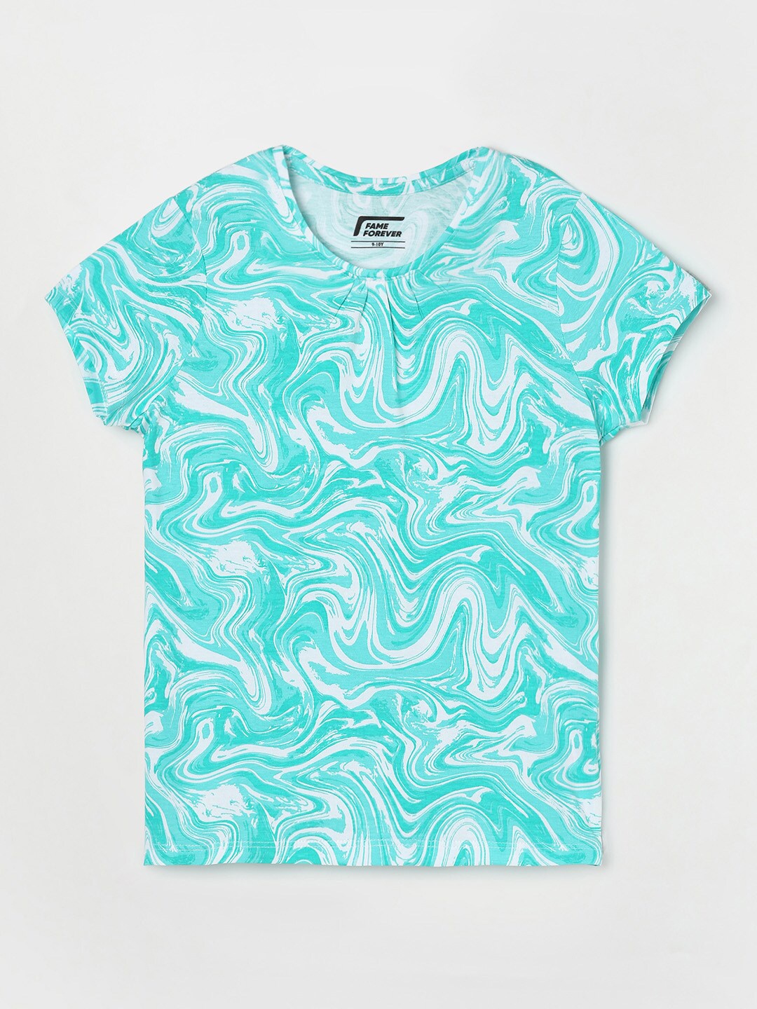 

Fame Forever by Lifestyle Girls Green Floral Printed Cotton T-shirt