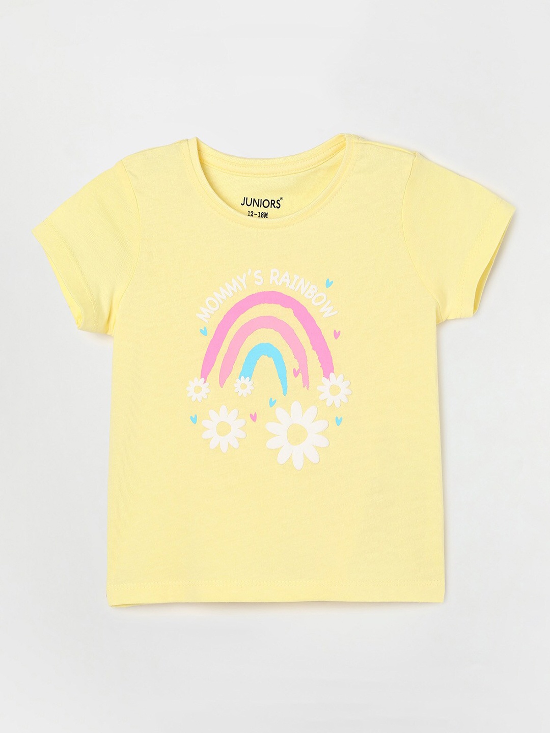 

Juniors by Lifestyle Girls Printed Cotton T-shirt, Yellow