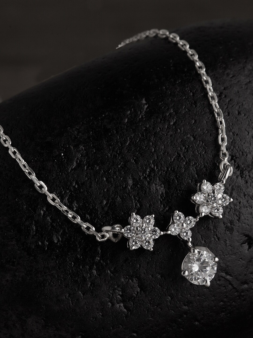 

Clara 925 Sterling Silver Rhodium-Plated Pendant With Chain