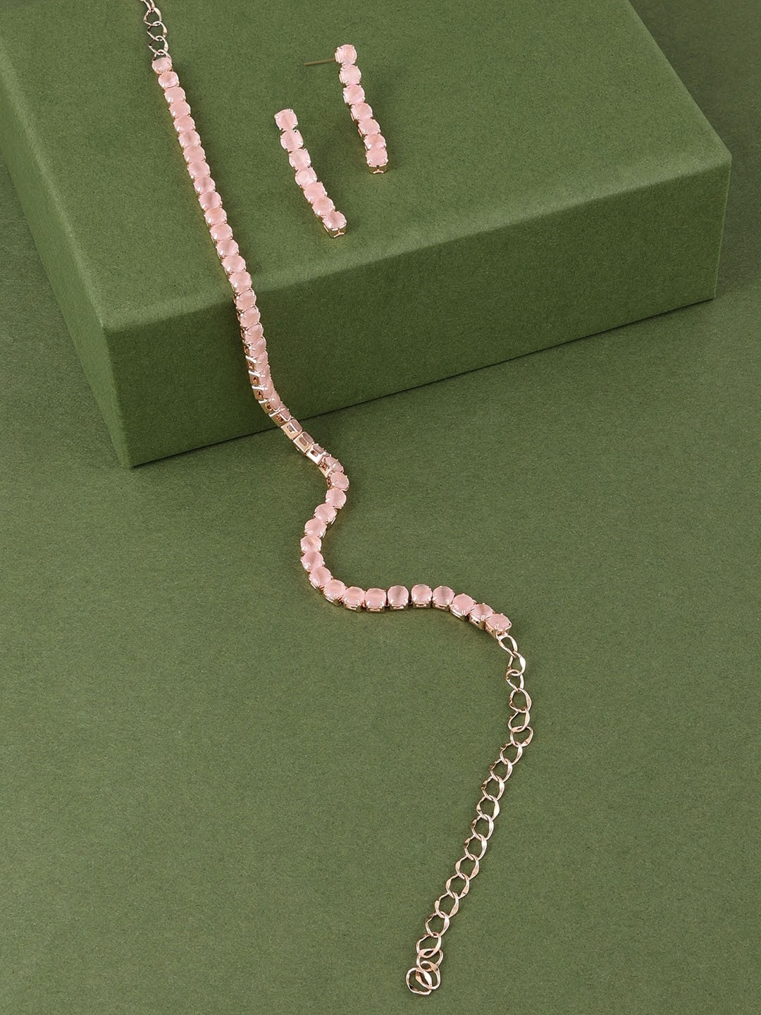 

AMI Rose Gold-Plated CZ-Studded Jewellery Set