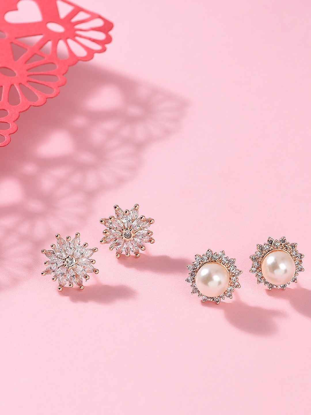 

AMI Set of 2 Contemporary Studs Earrings, Gold