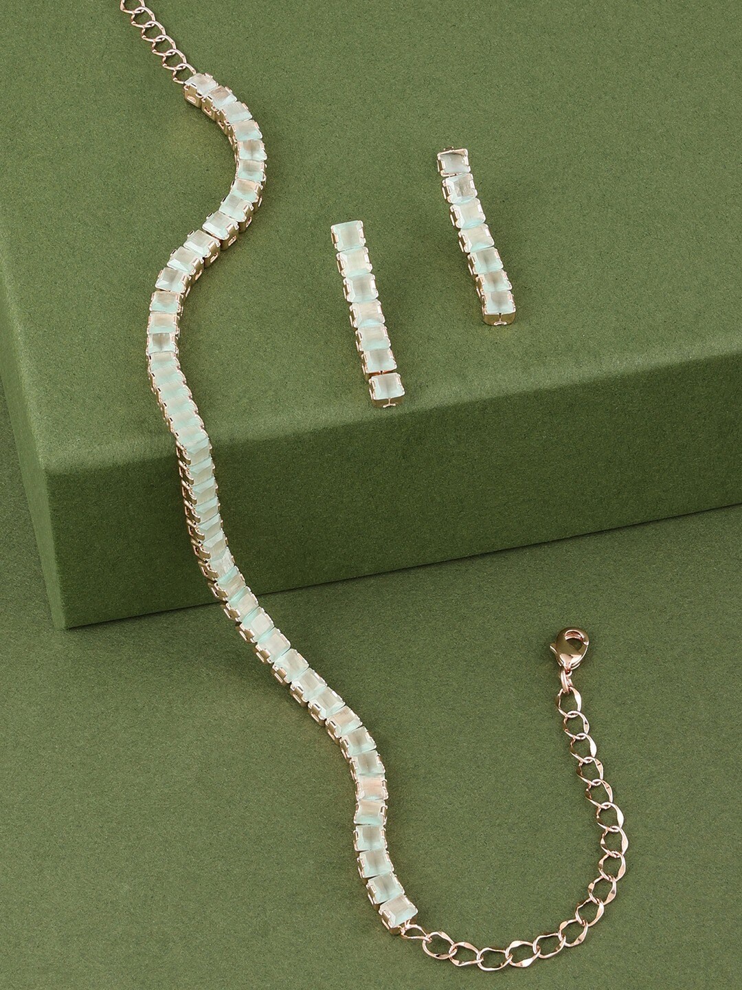 

AMI Rose Gold-Plated CZ-Studded Jewellery Set