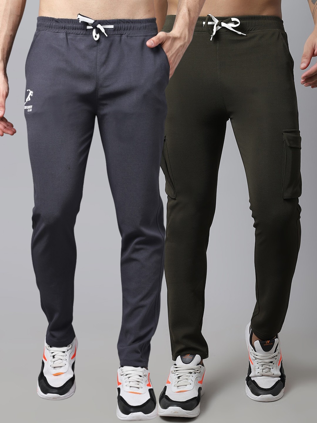

GRACIT Men Pack Of 2 Track Pants, Green
