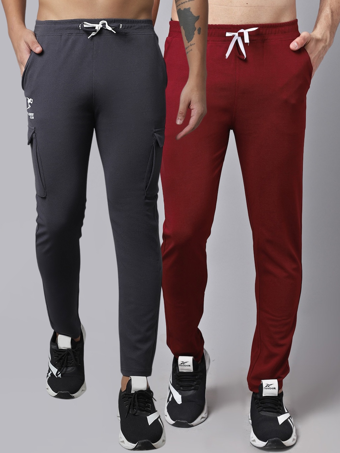 

GRACIT Men Pack Of 2 Track Pants, Grey