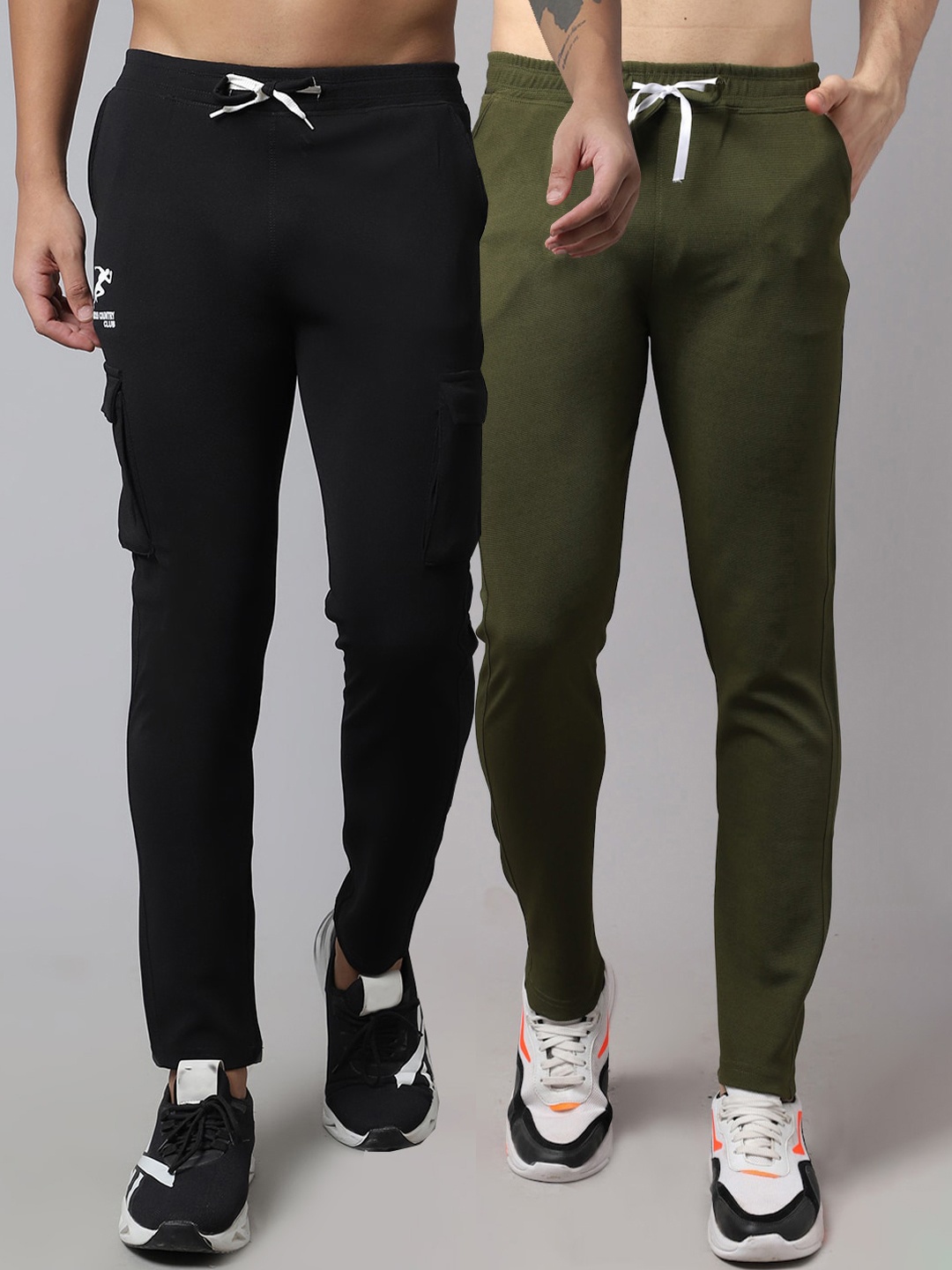 

GRACIT Men Pack Of 2 Track Pants, Black