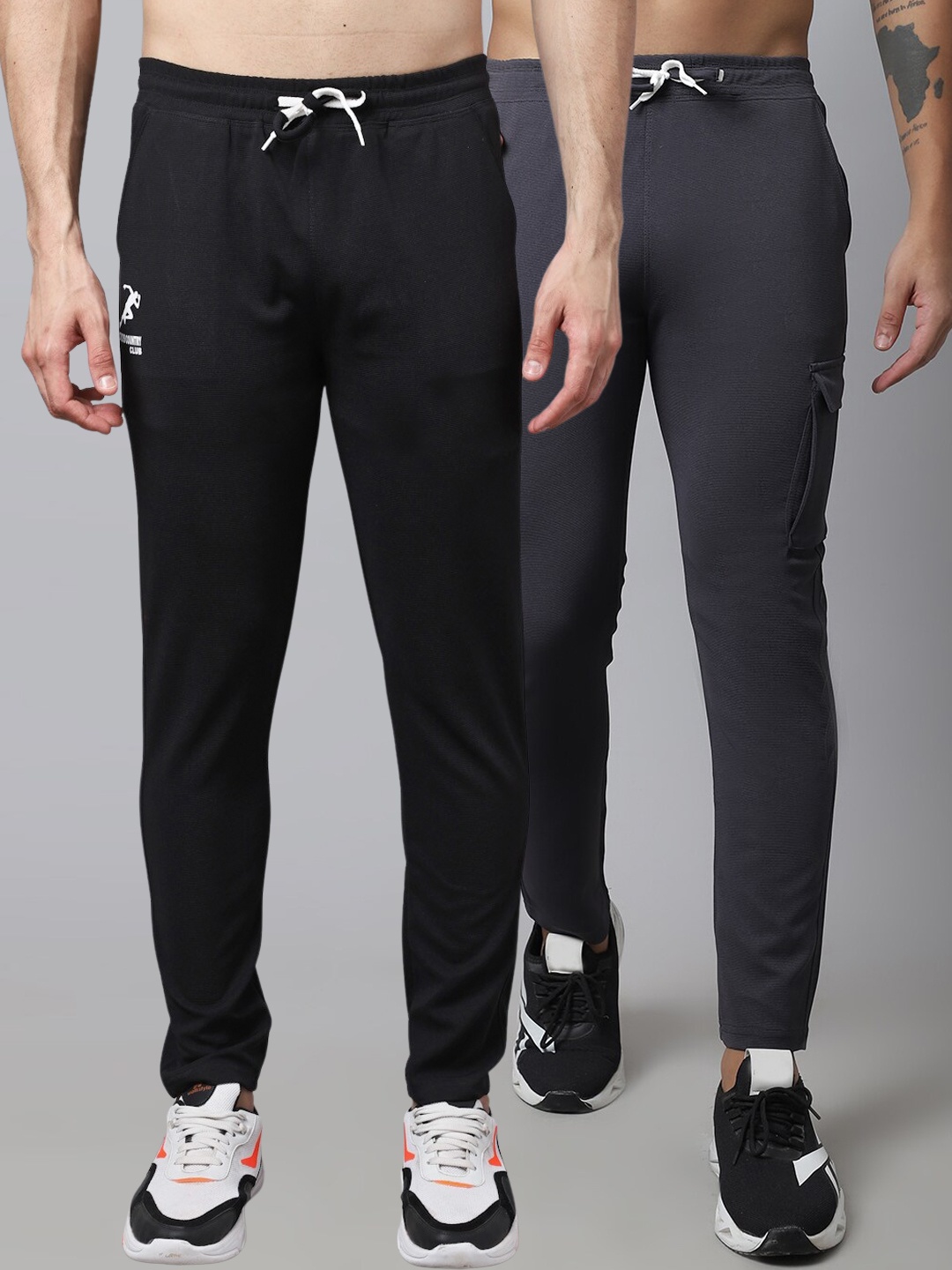 

GRACIT Men Pack Of 2 Track Pants, Grey