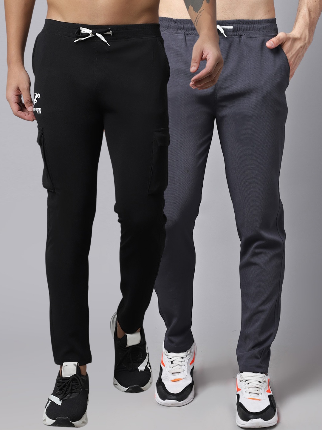 

GRACIT Men Pack Of 2 Track Pants, Black