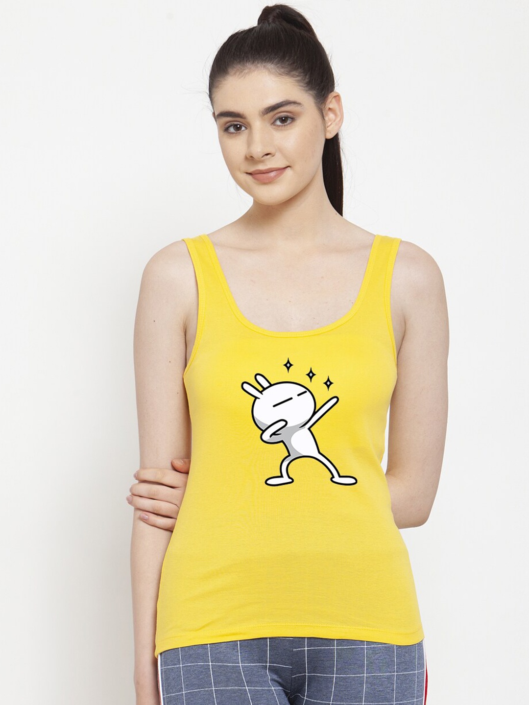 

Friskers Yellow Print Top