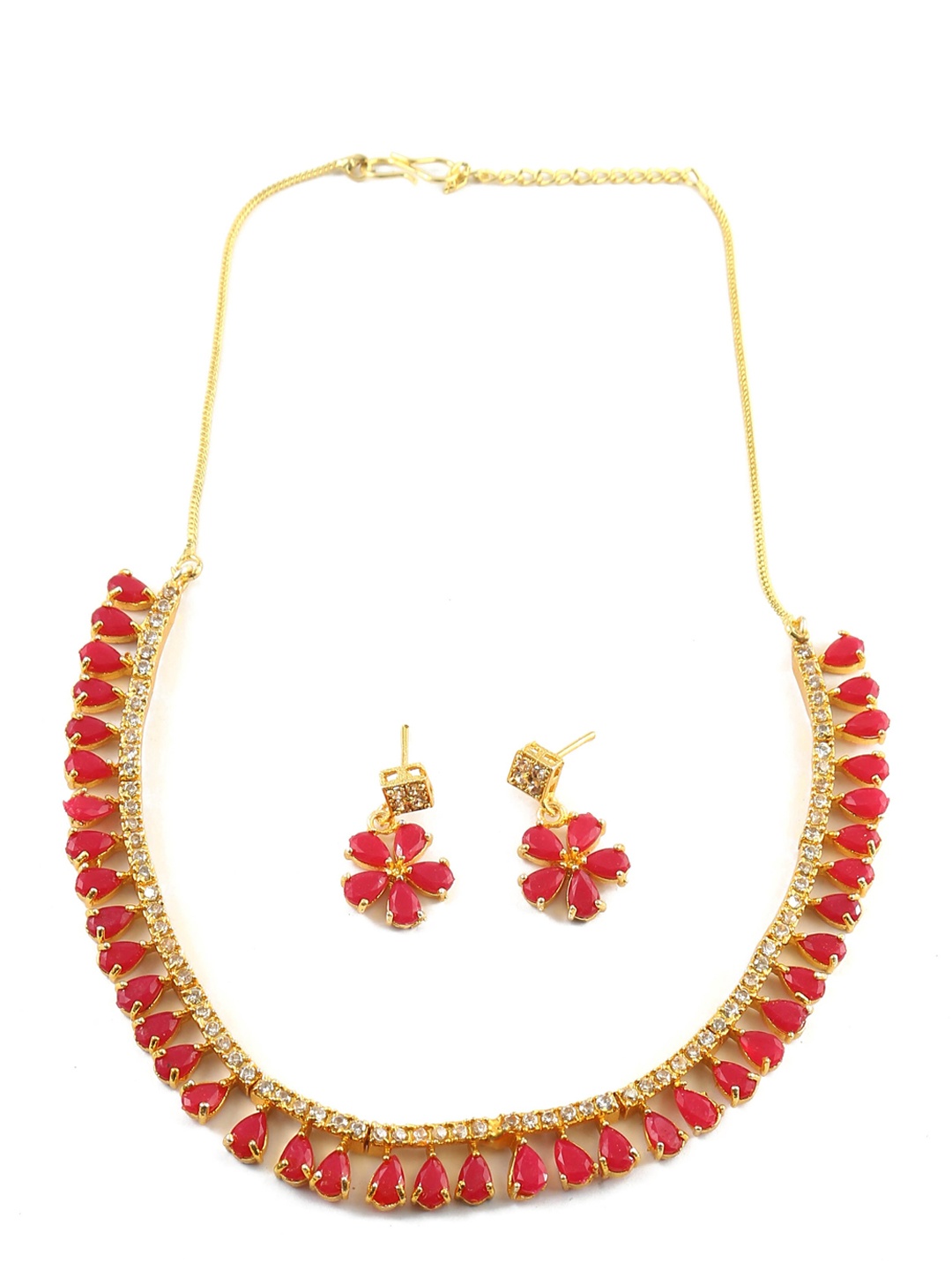 

Jewar Mandi Gold-Plated CZ-Studded Jewellery Set