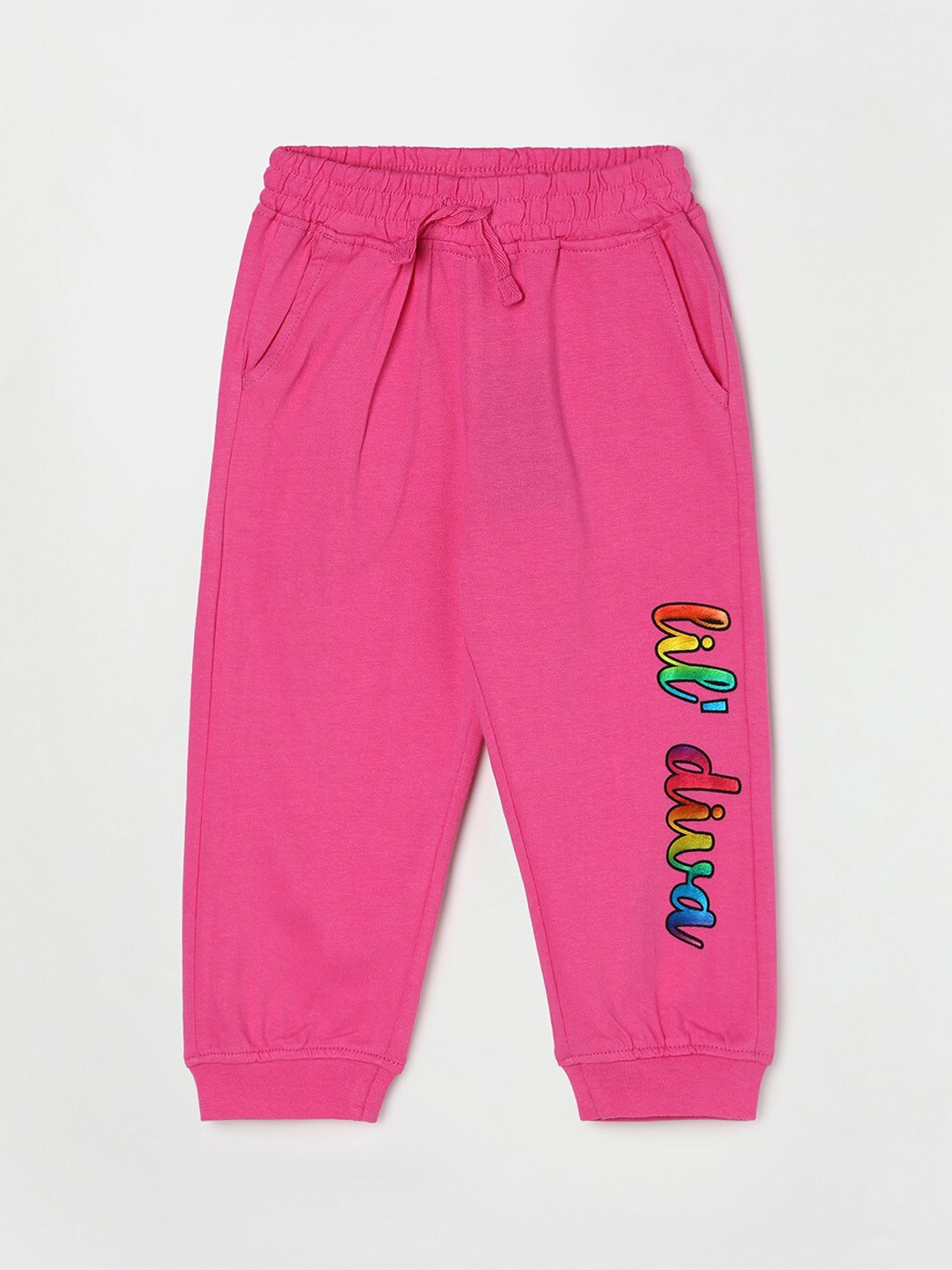 

Juniors by Lifestyle Girls Printed Cotton Joggers, Pink