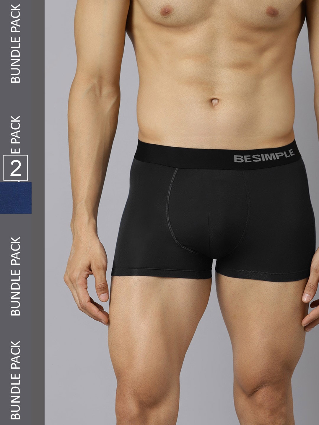 

BESIMPLE Men Pack Of 2 Trunks, Black