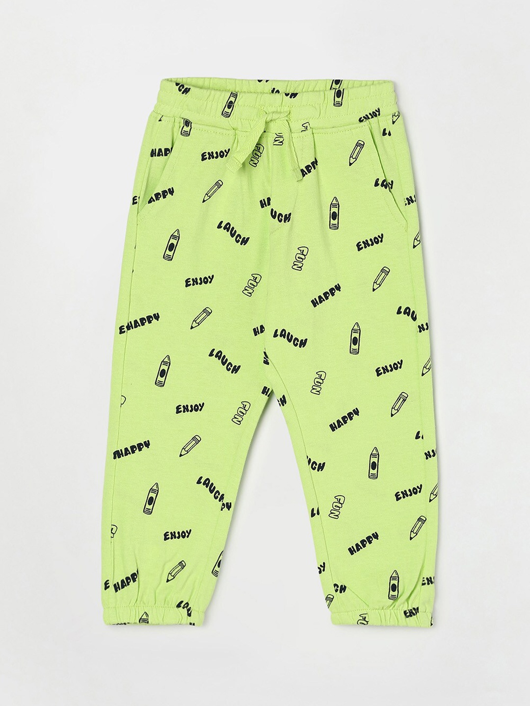 

Juniors by Lifestyle Boys Printed Cotton Regular Fit Joggers, Green