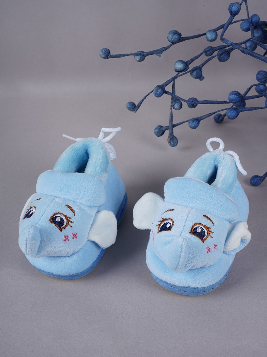 

SAPATOS Kids Printed Pure Wool Booties, Blue