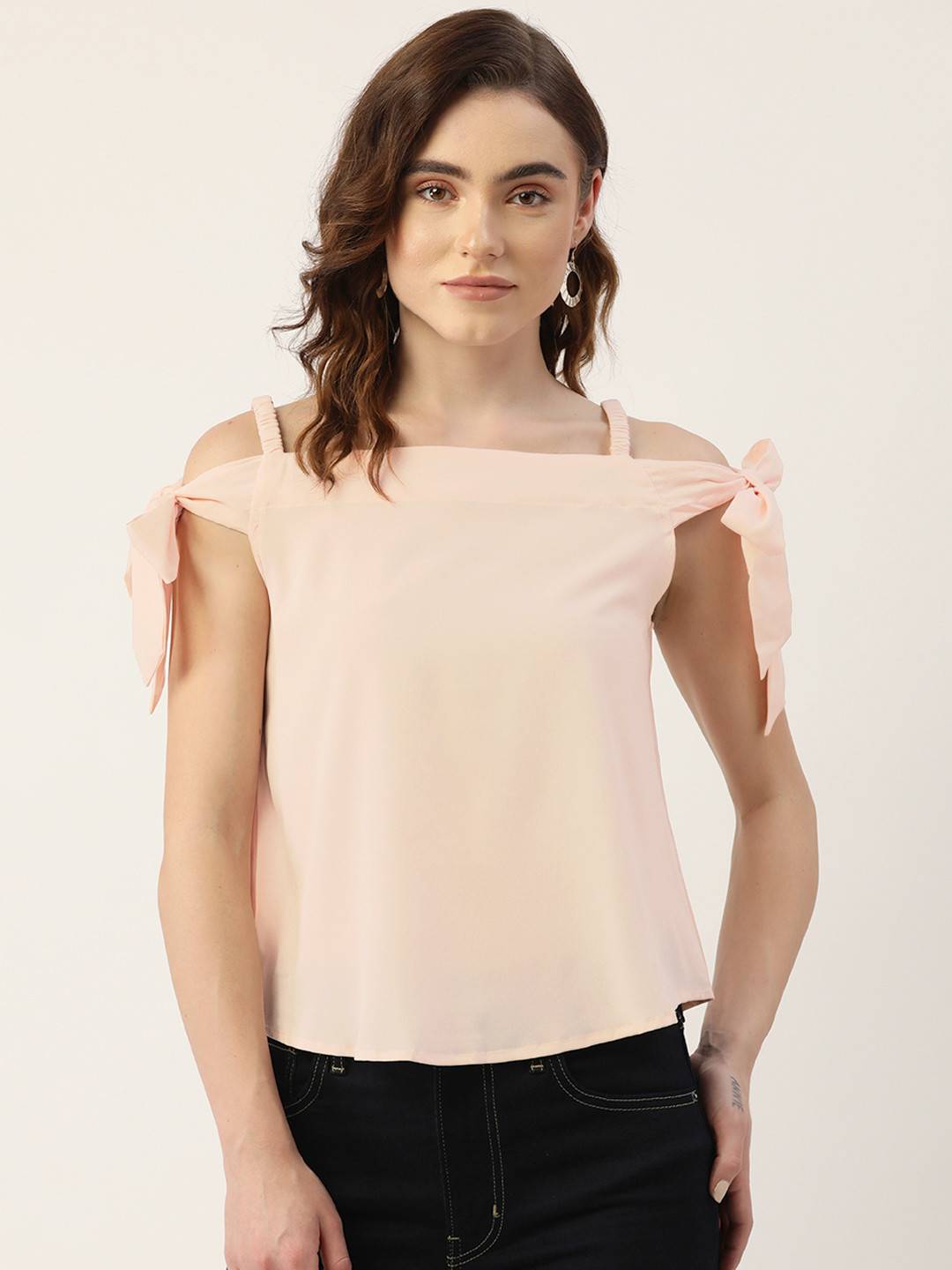 

ZIZO By Namrata Bajaj Pink A-Line Crepe Top