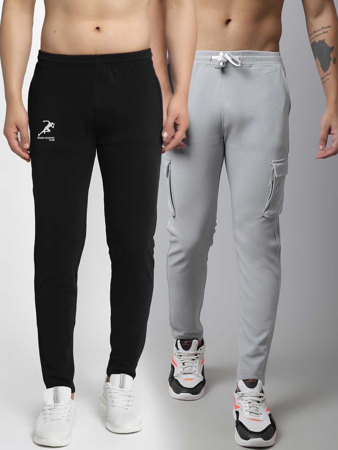 

GRACIT Men Pack Of 2 Track Pants, Grey