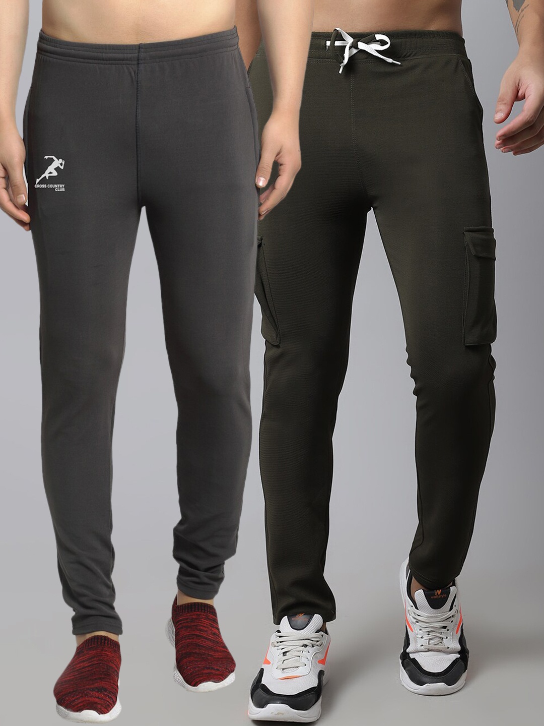 

GRACIT Men Pack Of 2 Track Pants, Green