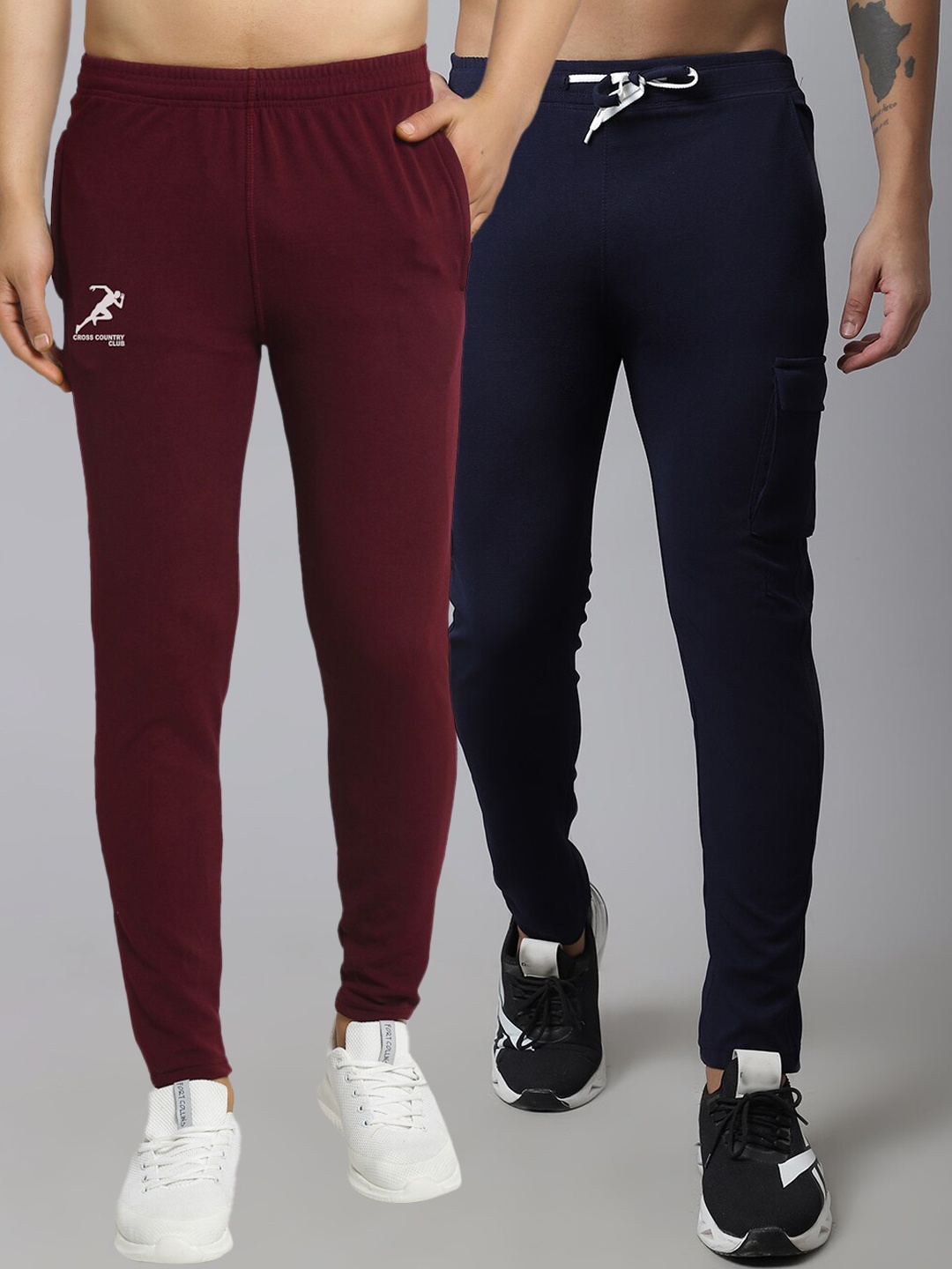 

GRACIT Men Pack Of 2 Track Pants, Navy blue