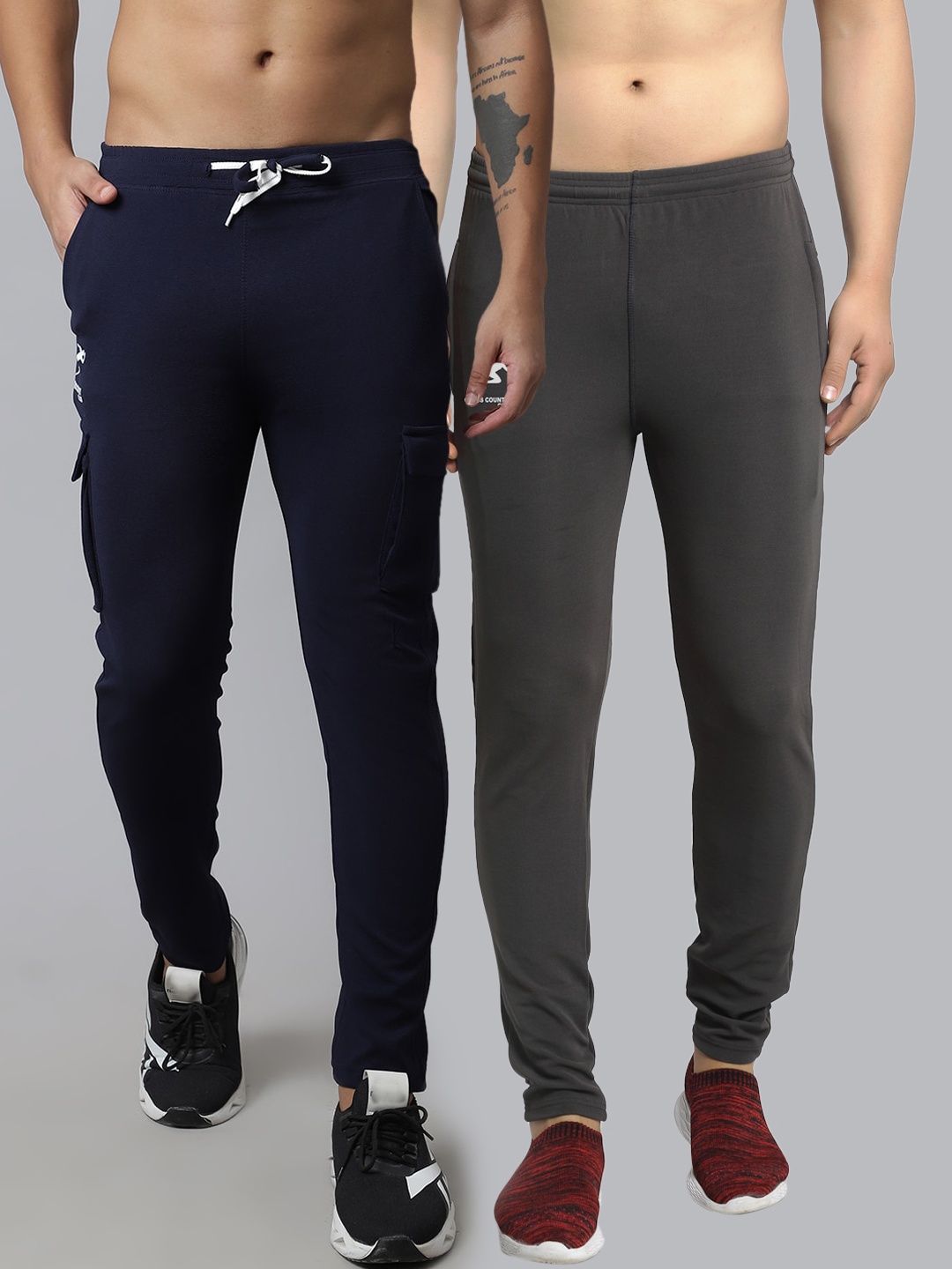 

GRACIT Men Pack Of 2 Track Pants, Navy blue