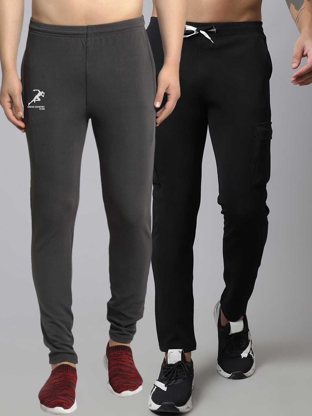 

GRACIT Men Pack Of 2 Track Pants, Black