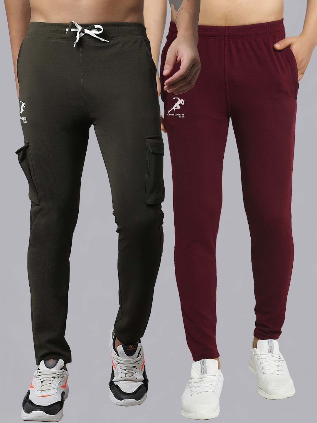 

GRACIT Men Pack Of 2 Track Pants, Green