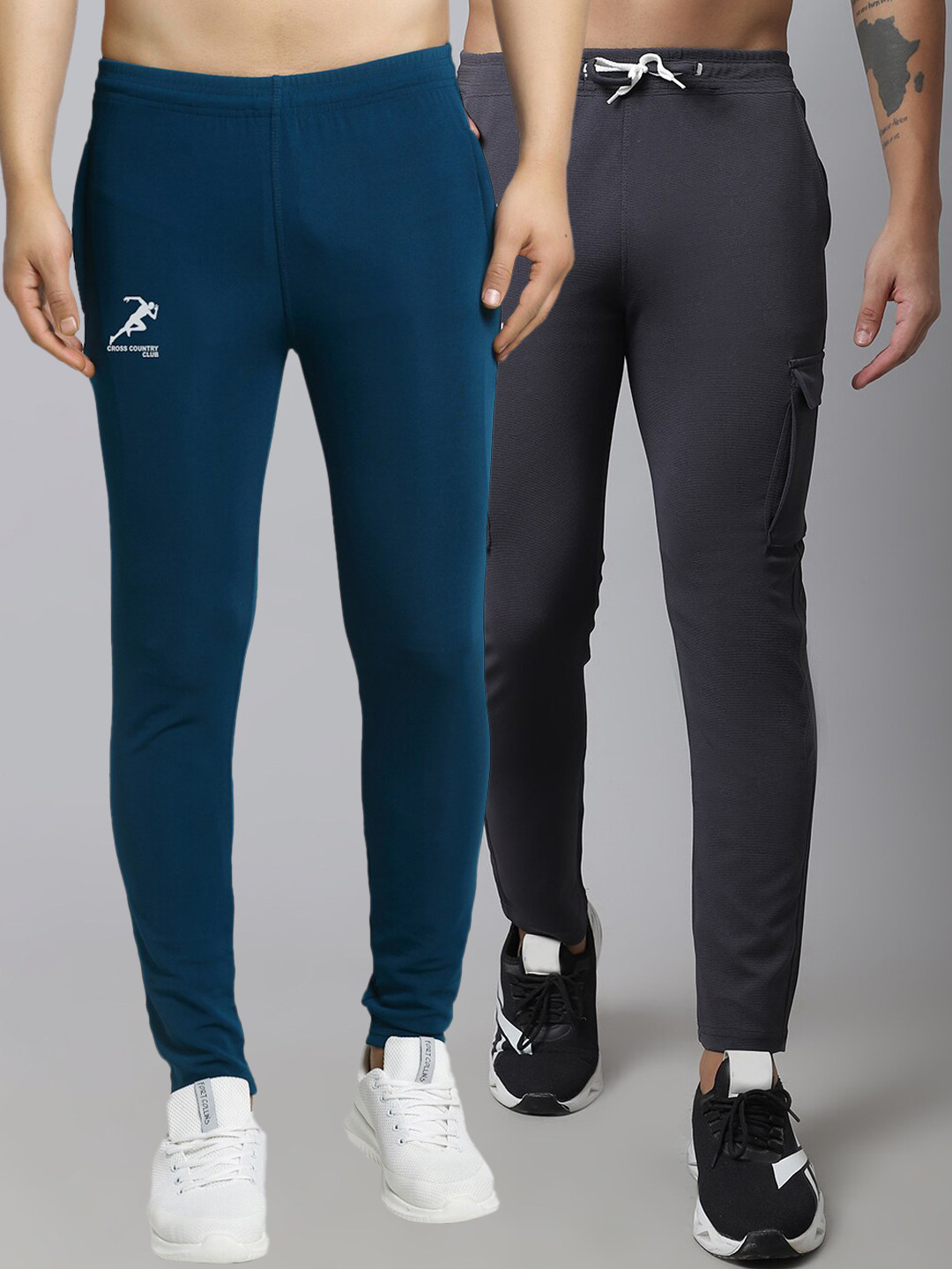 

GRACIT Men Pack Of 2 Track Pants, Grey