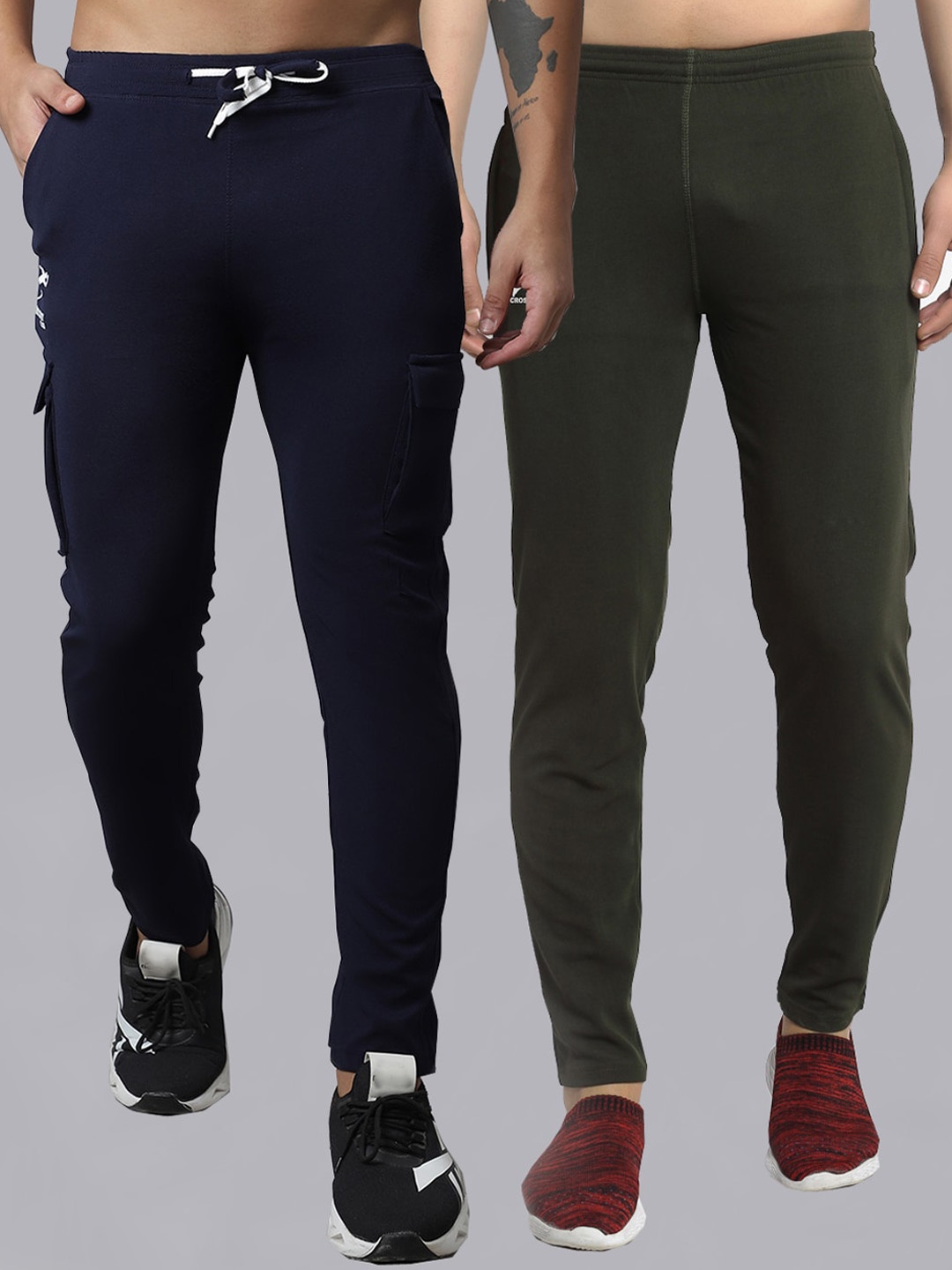 

GRACIT Men Pack Of 2 Track Pants, Navy blue