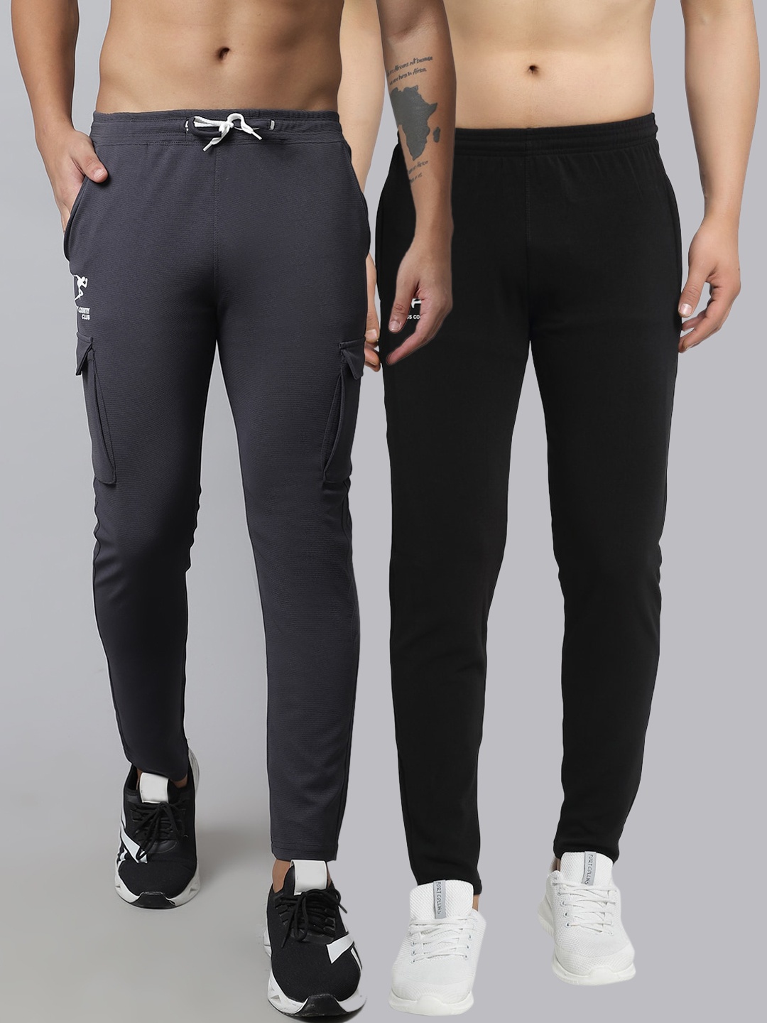 

GRACIT Men Pack Of 2 Track Pants, Grey