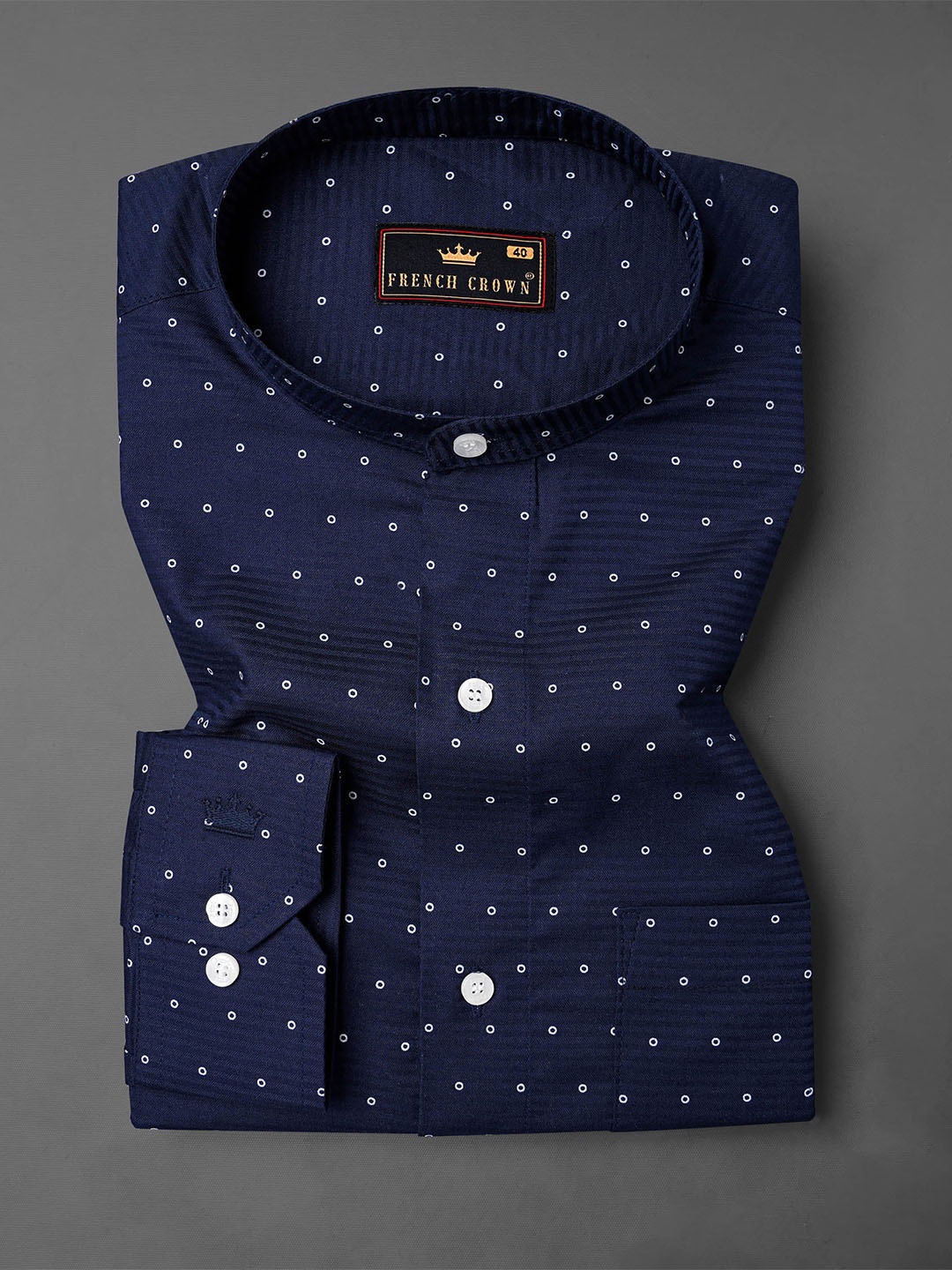 

FRENCH CROWN Men Blue Standard Printed Formal Shirt