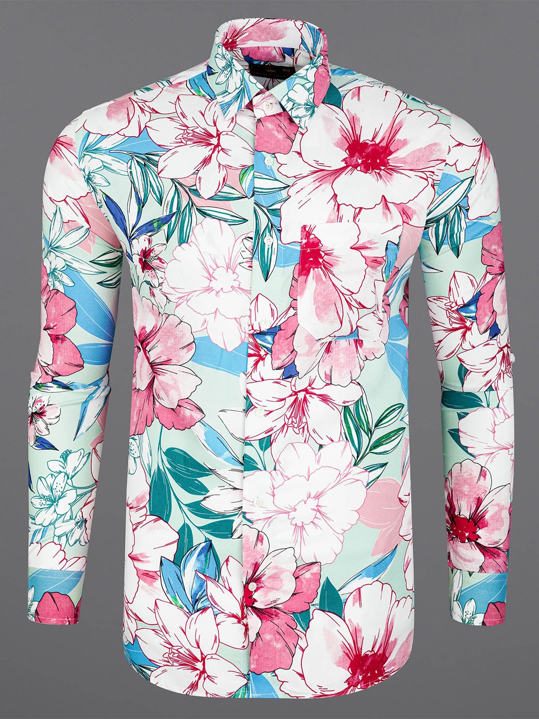 

FRENCH CROWN Men Floral Printed Casual Shirt, White