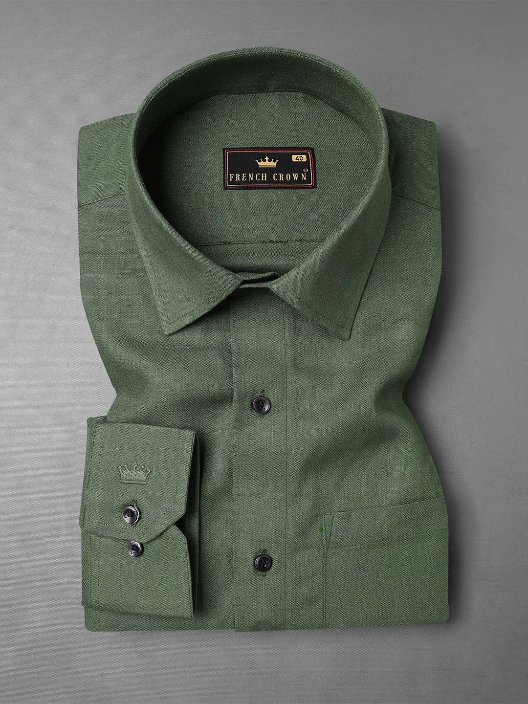 

FRENCH CROWN Men Standard Casual Shirt, Green