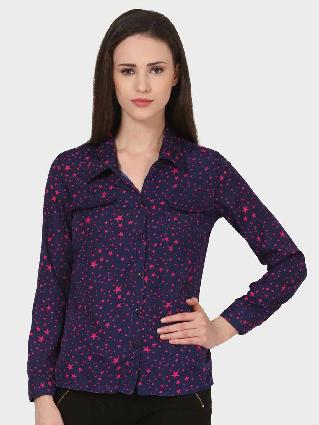 

shashvi Women Printed Casual Shirt, Blue