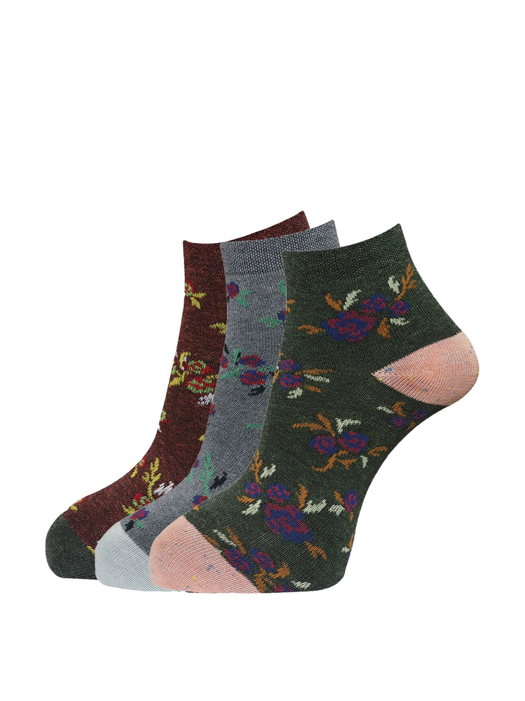 

Dollar Socks Women Pack Of 3 Assorted Cotton Ankle-Length Socks