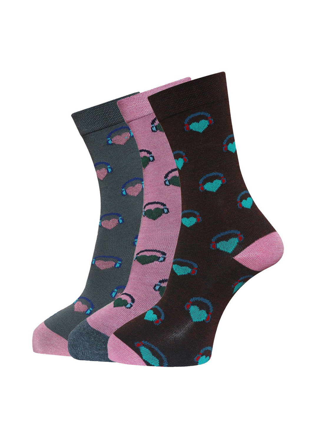 

Dollar Socks Women Pack Of 3 Assorted Cotton Calf Length Socks