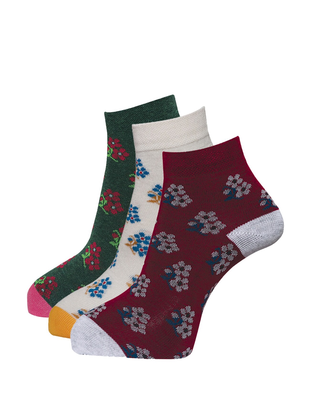 

Dollar Socks Women Pack Of 3 Assorted Cotton Ankle Length Socks