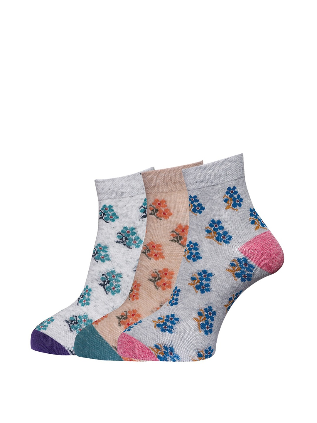 

Dollar Socks Women Pack Of 3 Assorted Ankle Length Cotton Socks