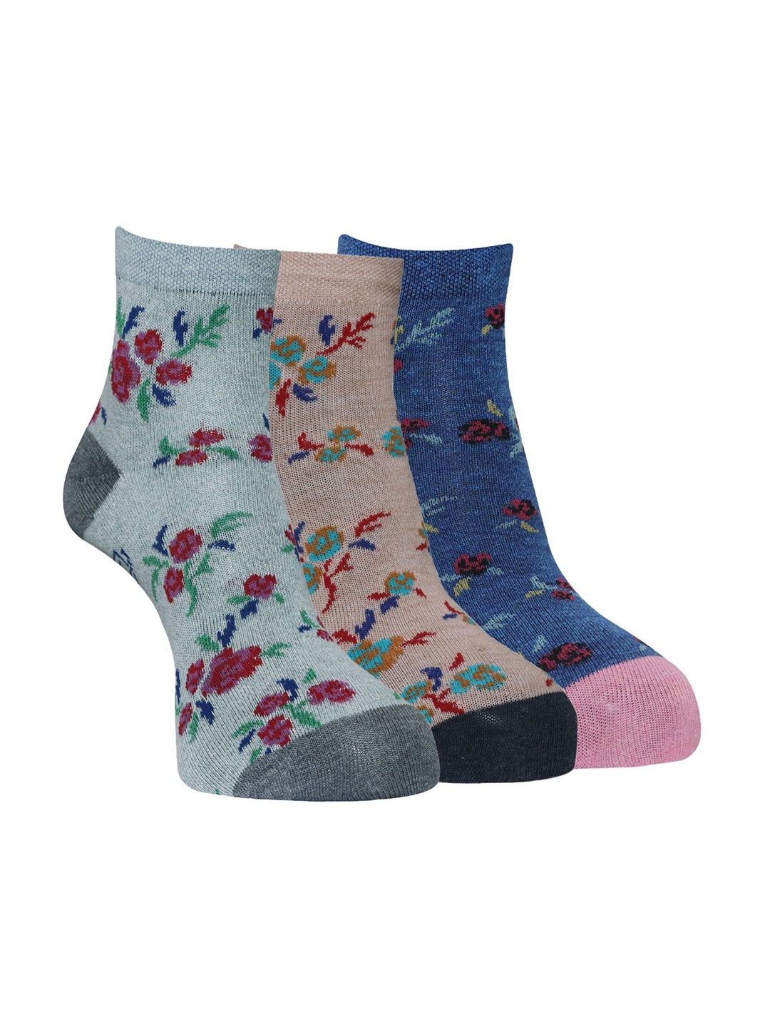 

Dollar Socks Women Pack Of 3 Assorted Ankle Length Cotton Socks