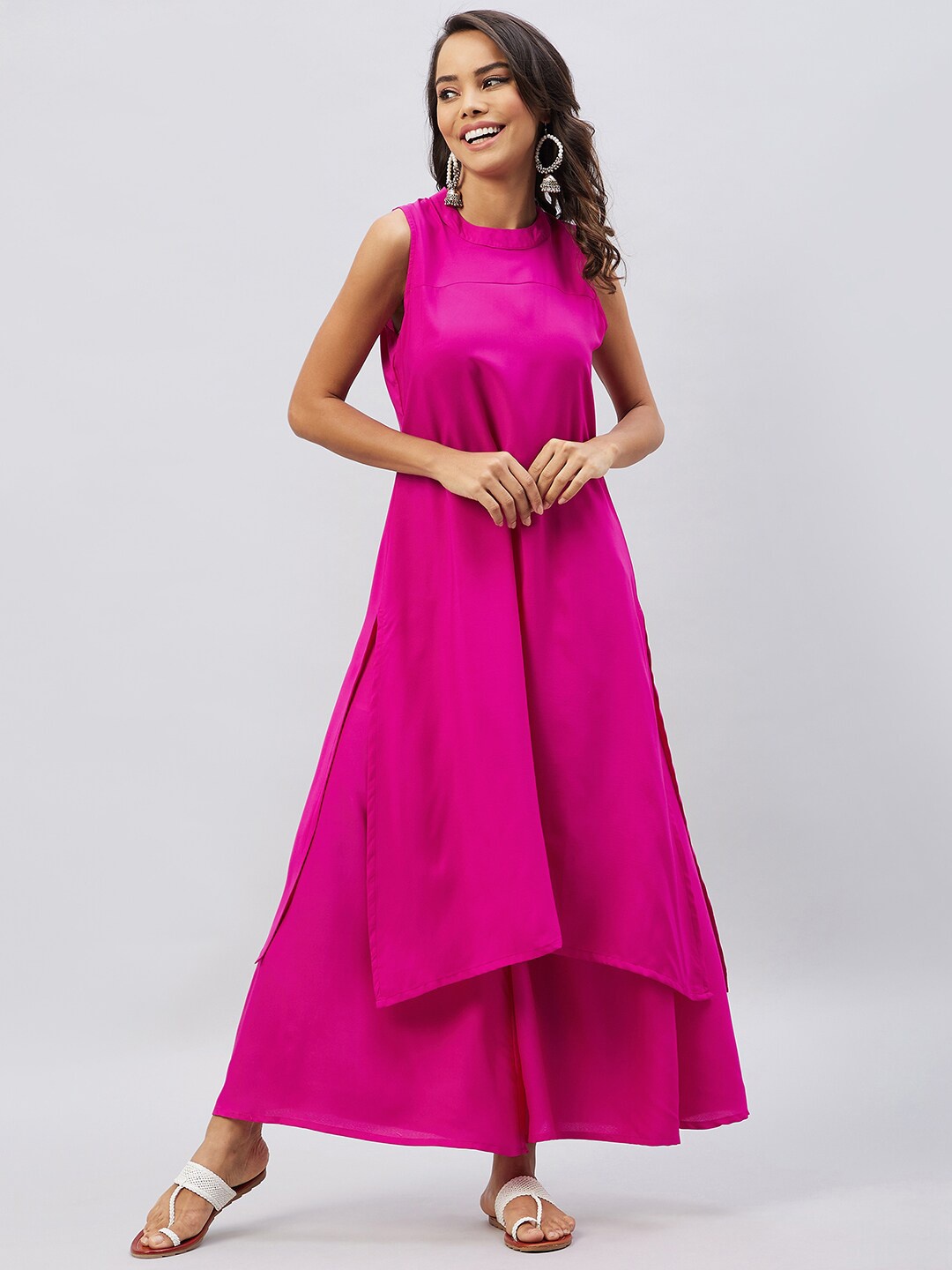 

InWeave Women Kurta with Palazzos, Magenta